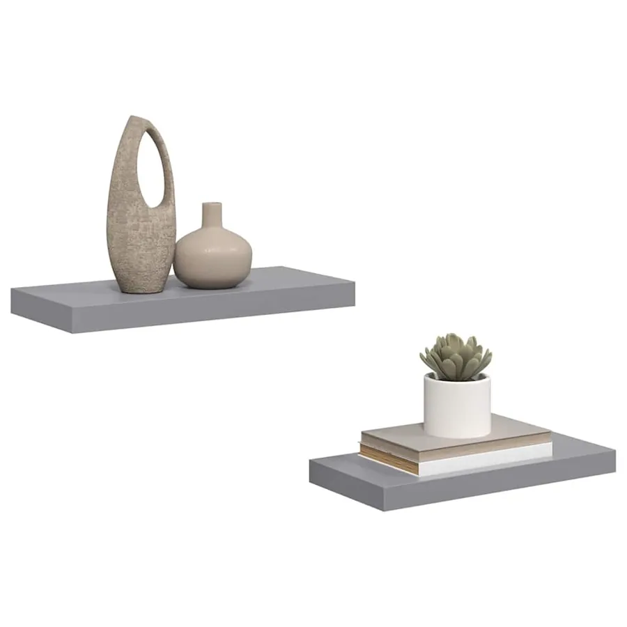 Étagères murales flottantes 2 pcs gris 50x23,5x3,8 cm MDF - 5