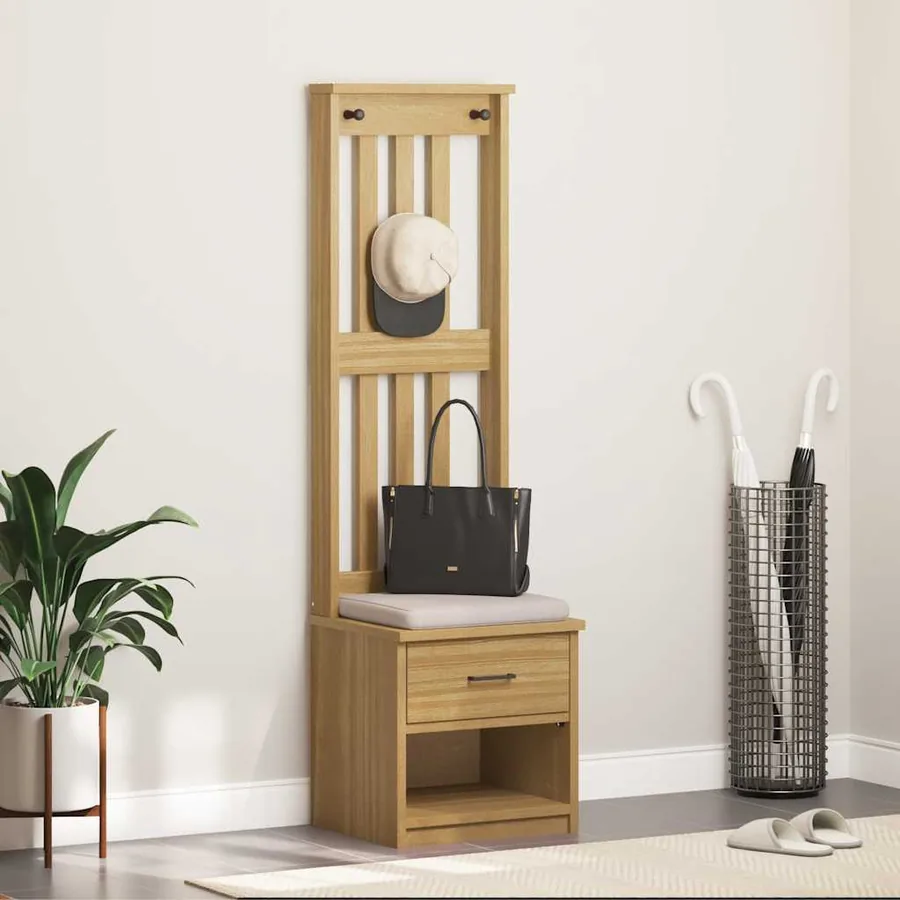 Portemanteau SANDNES 45x40x159,5 cm bois massif pin