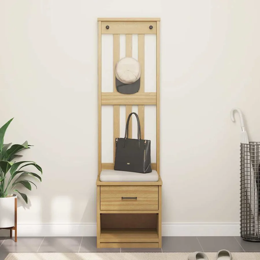 Portemanteau SANDNES 45x40x159,5 cm bois massif pin - 3
