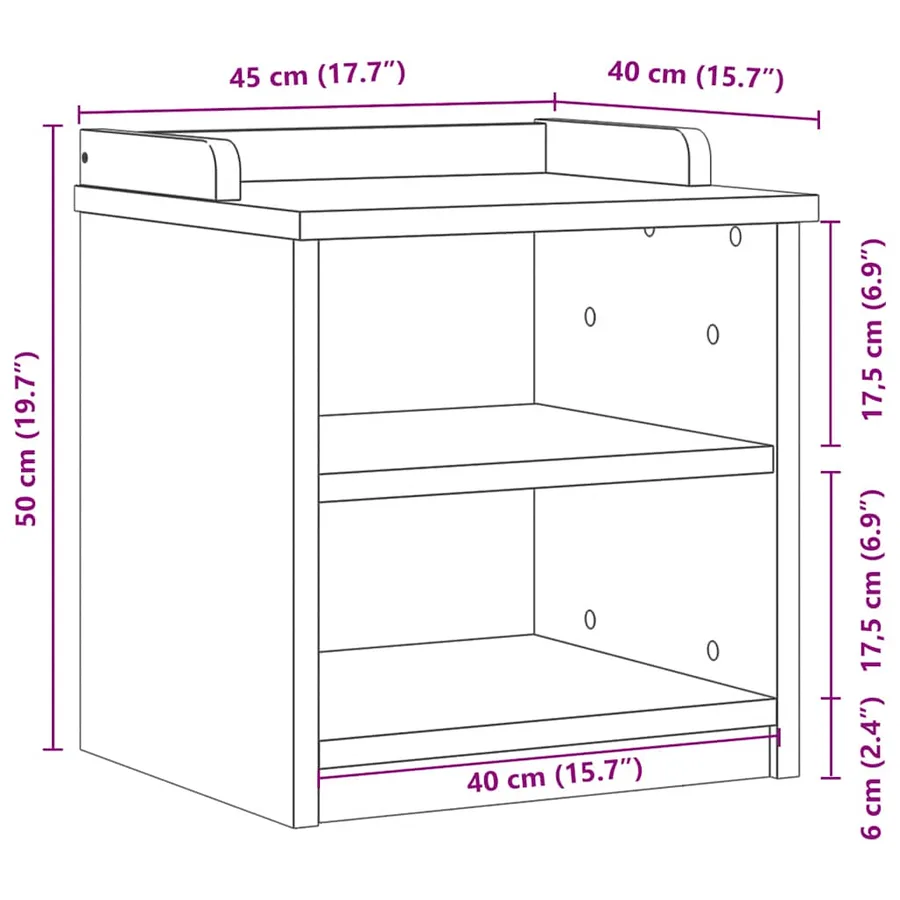 Banc de couloir SANDNES 45x40x50 cm bois de pin massif - 9