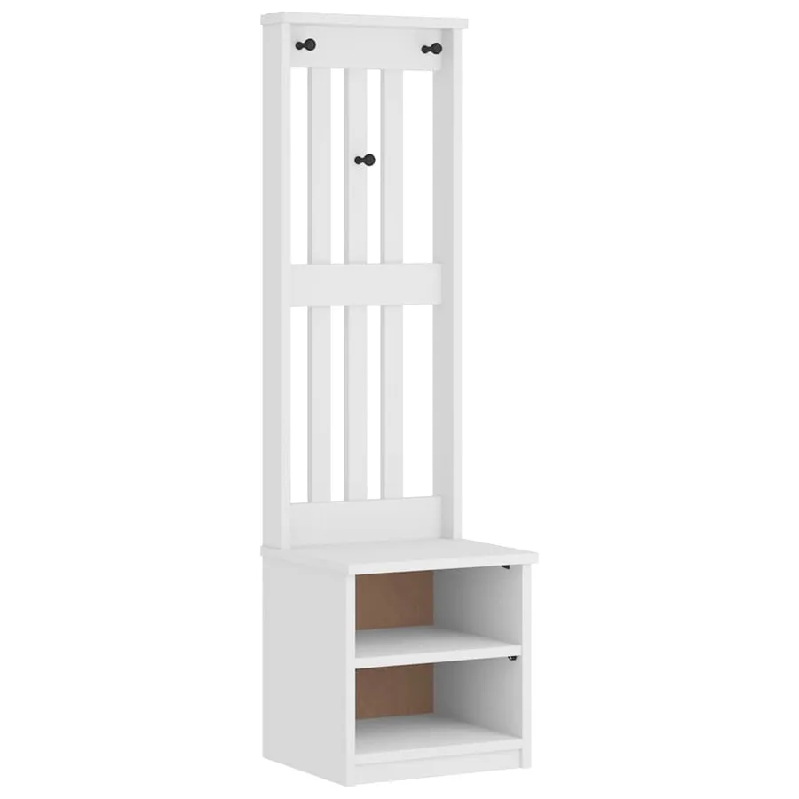 Portemanteau SANDNES blanc 45x40x159,5 cm bois massif pin - 2