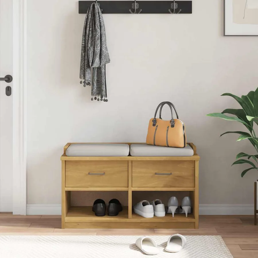 Banc de couloir SANDNES 87x40x50 cm bois de pin massif - 3