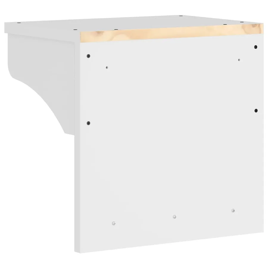 Porte-manteau mural SANDNES blanc 43x30x42 cm bois massif pin - 7