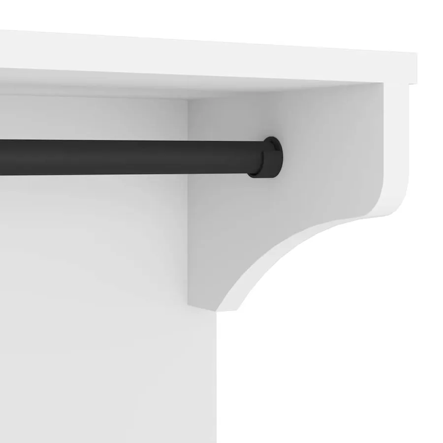 Porte-manteau mural SANDNES blanc 43x30x42 cm bois massif pin - 8