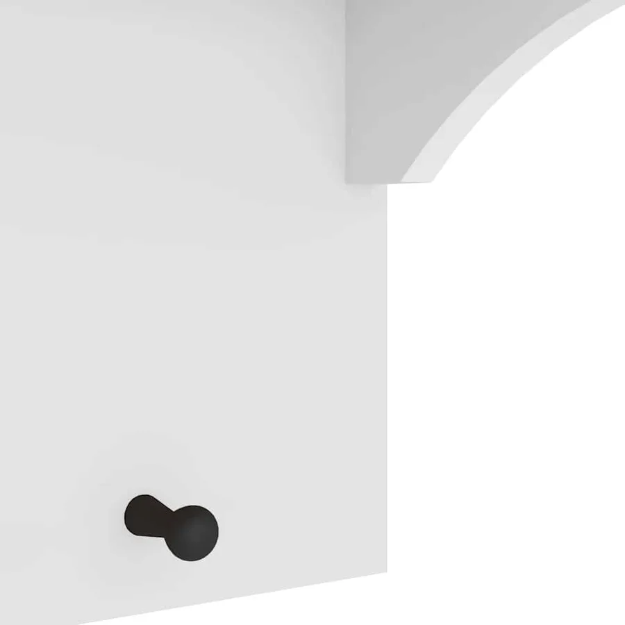 Porte-manteau mural SANDNES blanc 43x30x42 cm bois massif pin - 9