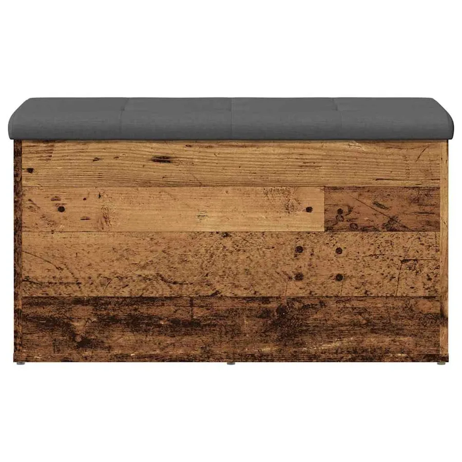 Banc de rangement vieux bois 82x42x45 cm bois d'ingénierie - 3