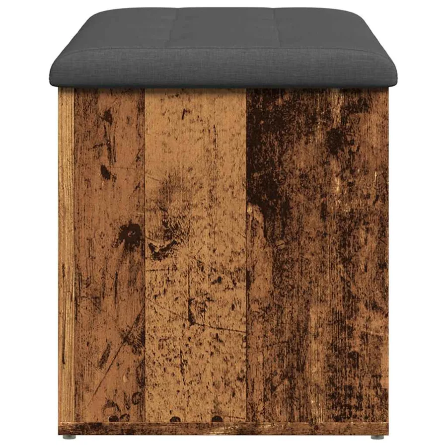 Banc de rangement vieux bois 82x42x45 cm bois d'ingénierie - 5