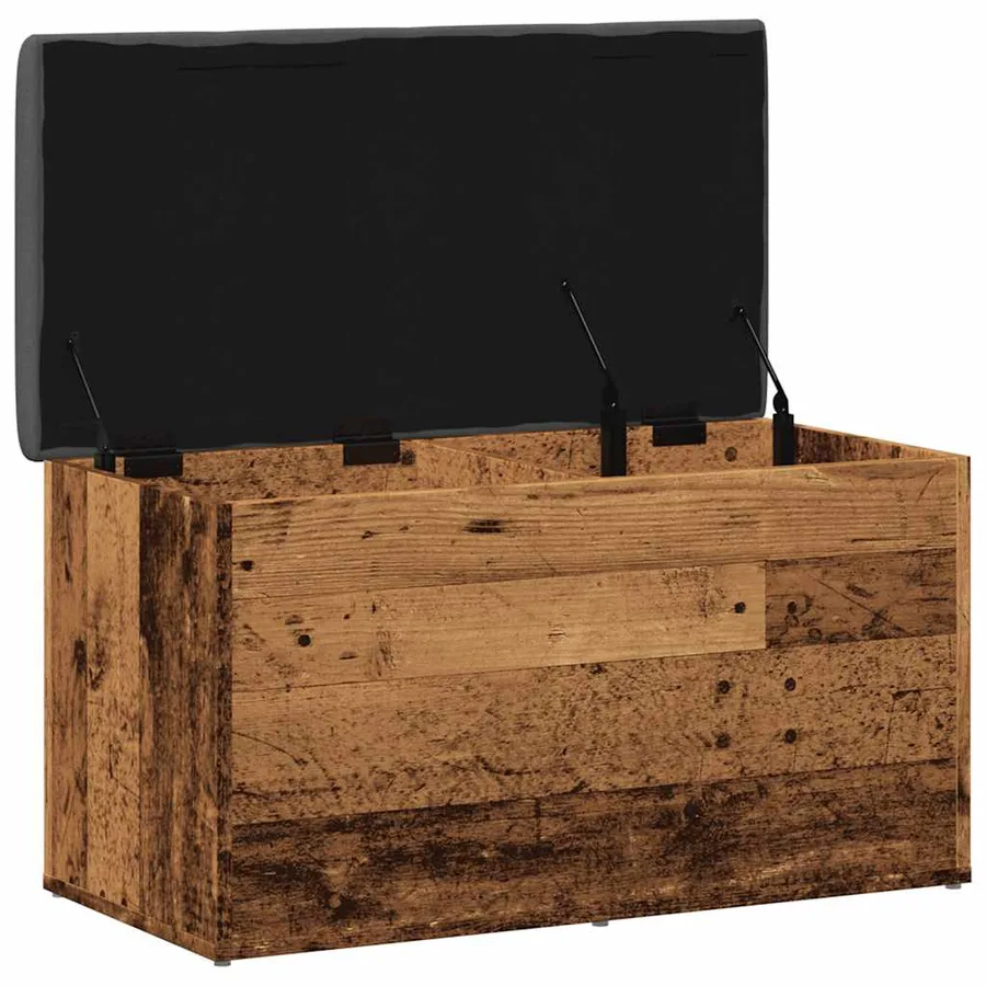 Banc de rangement vieux bois 82x42x45 cm bois d'ingénierie - 6
