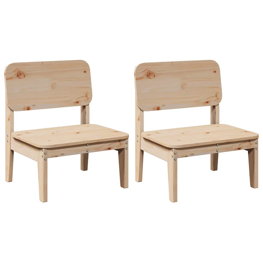 Chaises de jardin lot de 2 60x52,5x72 cm bois massif de pin - 2