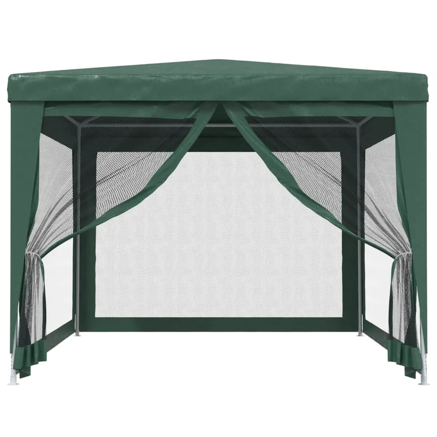 Tente de fête avec 4 parois latérales en maille Vert 3x4 m PEHD - 3