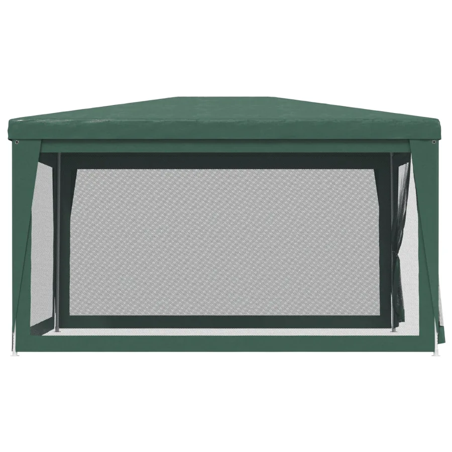 Tente de fête avec 4 parois latérales en maille Vert 3x4 m PEHD - 4