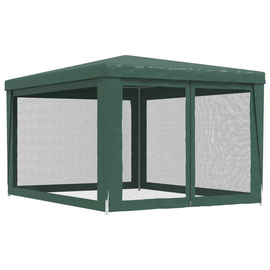Tente de fête avec 4 parois latérales en maille Vert 3x4 m PEHD - 5