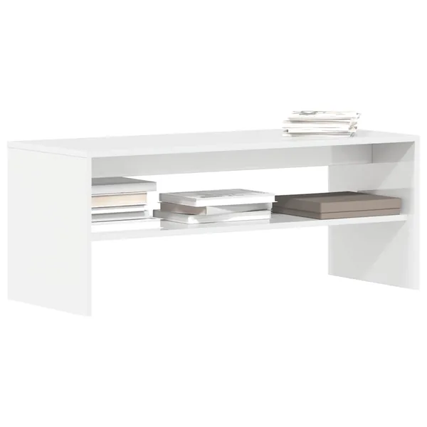 Meuble TV Blanc brillant 100 x 40 x 40 cm Aggloméré
