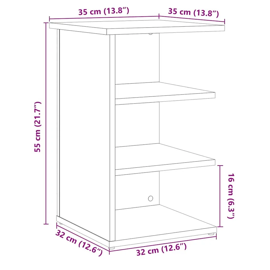 Buffet vieux bois 35x35x55 cm bois d'ingénierie - 9