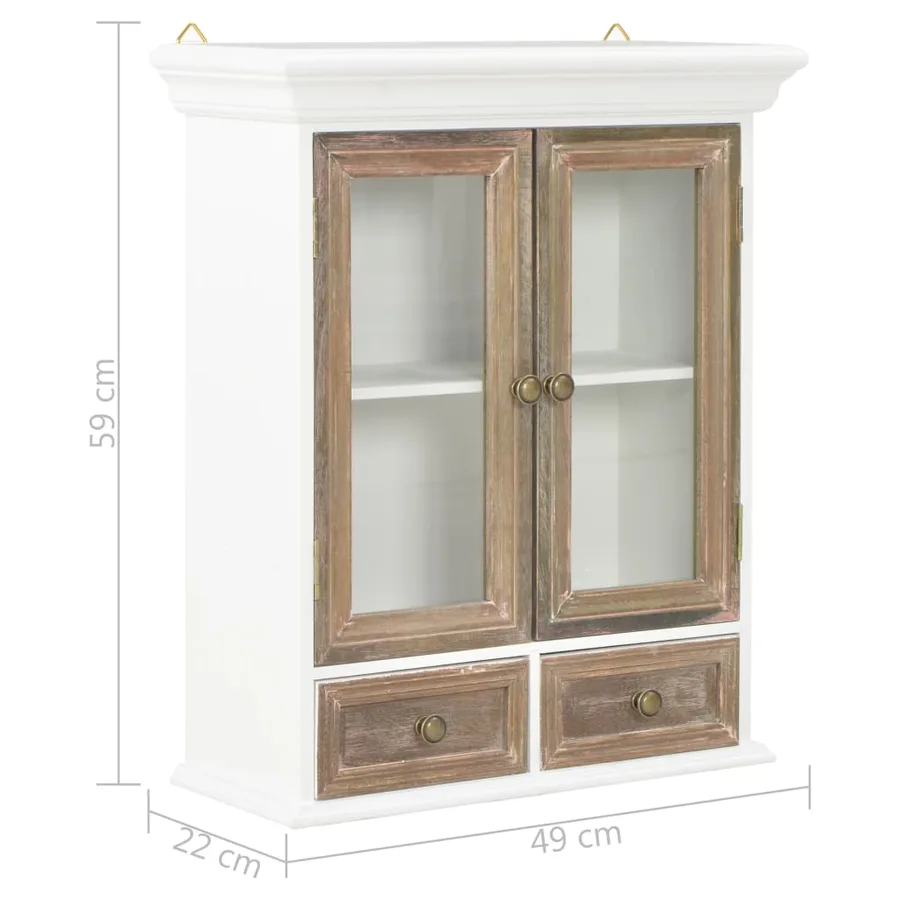 Armoire murale Blanc 49x22x59 cm Bois d'ingénierie - 8