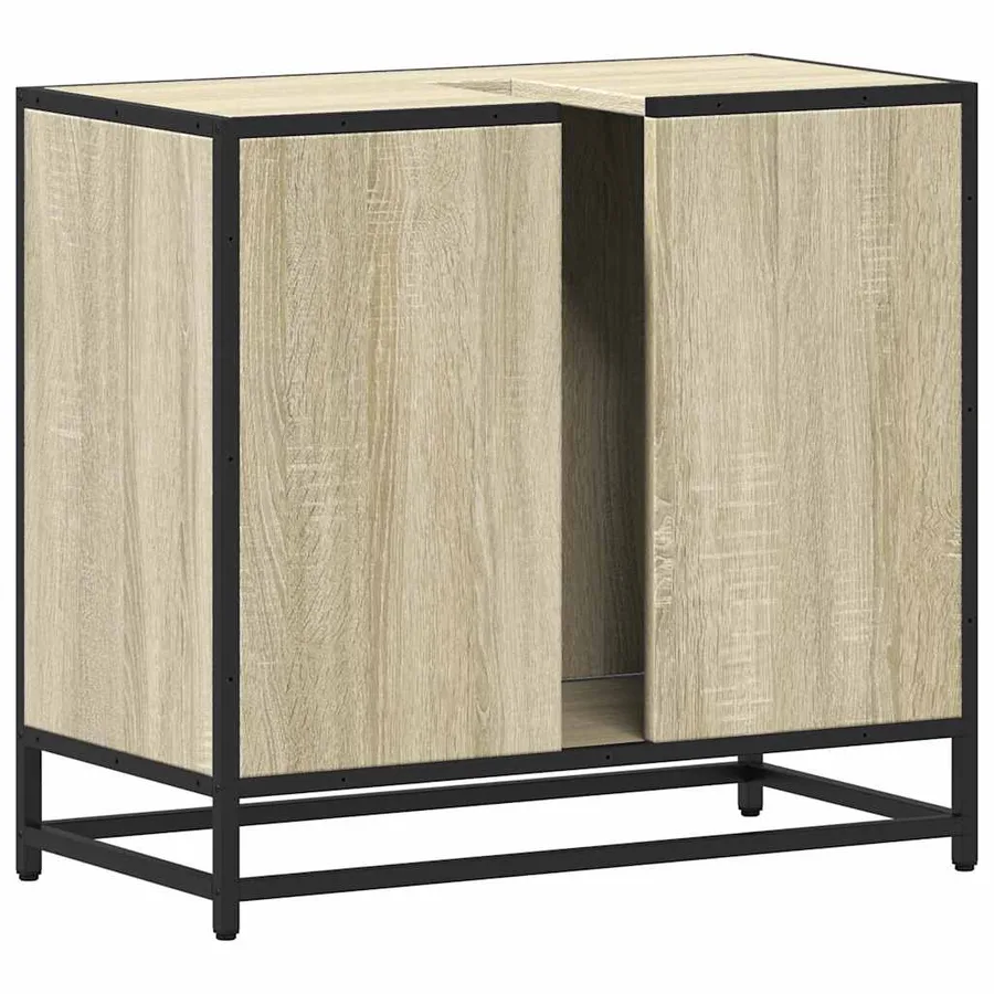 Meuble de salle de bain avec lavabo Chêne Sonoma 65 x 33 x 60 cm Bois d'ingénierie - 7