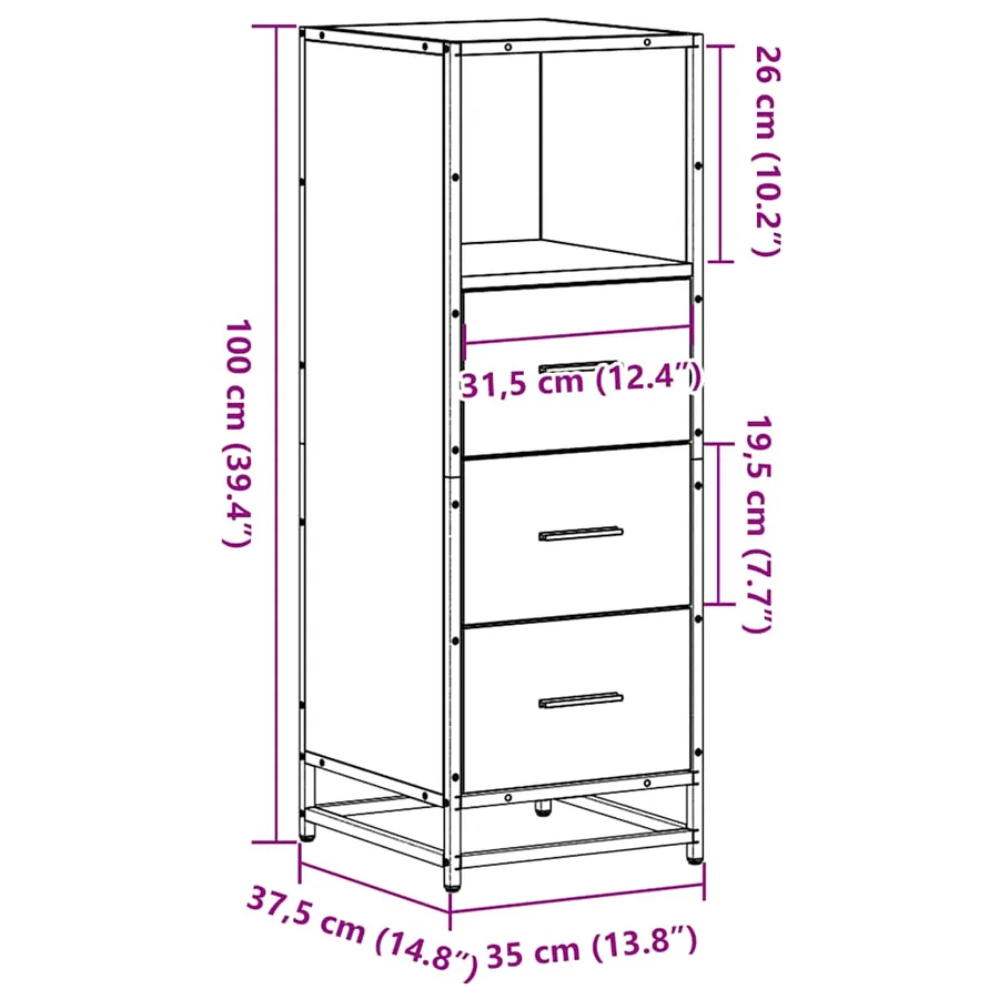 Armoire de salle de bain chêne sonoma 35x37,5x100 cm - 11
