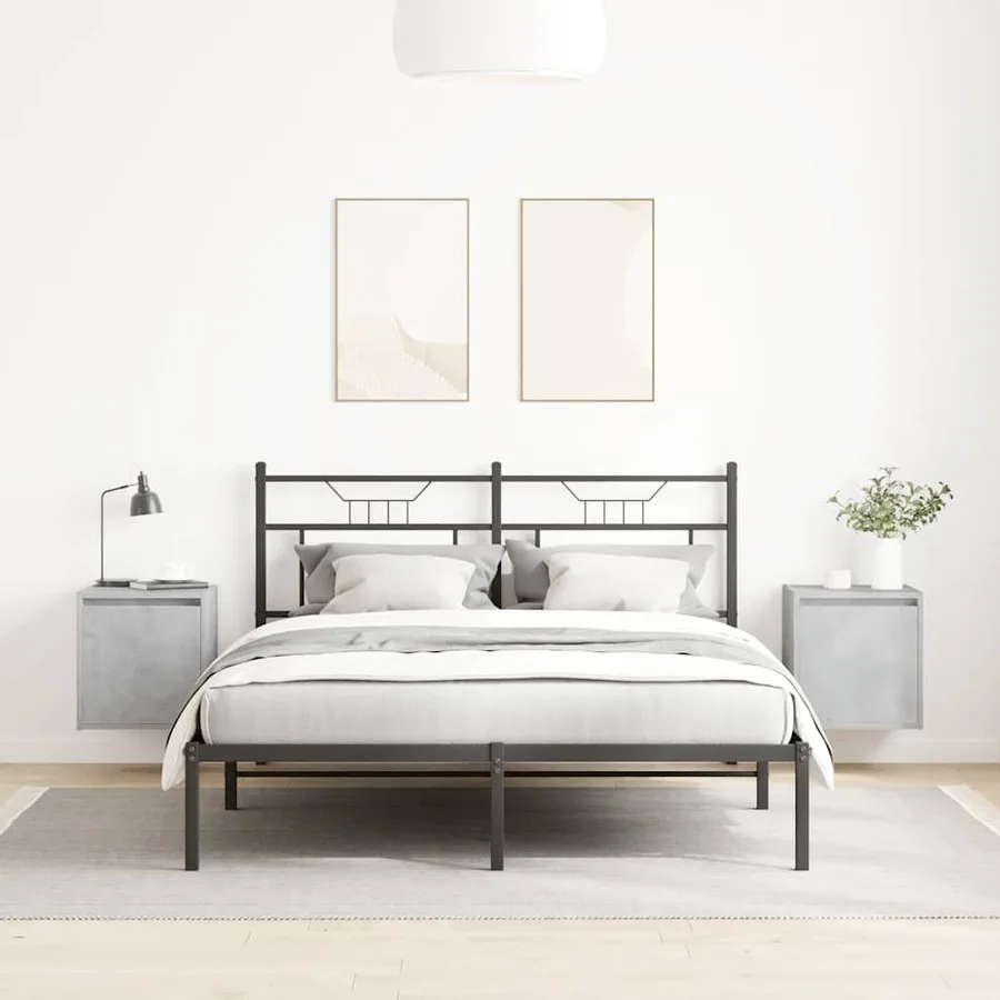 Tables de chevet murales 2 pcs gris béton 38x34x40 cm - 3