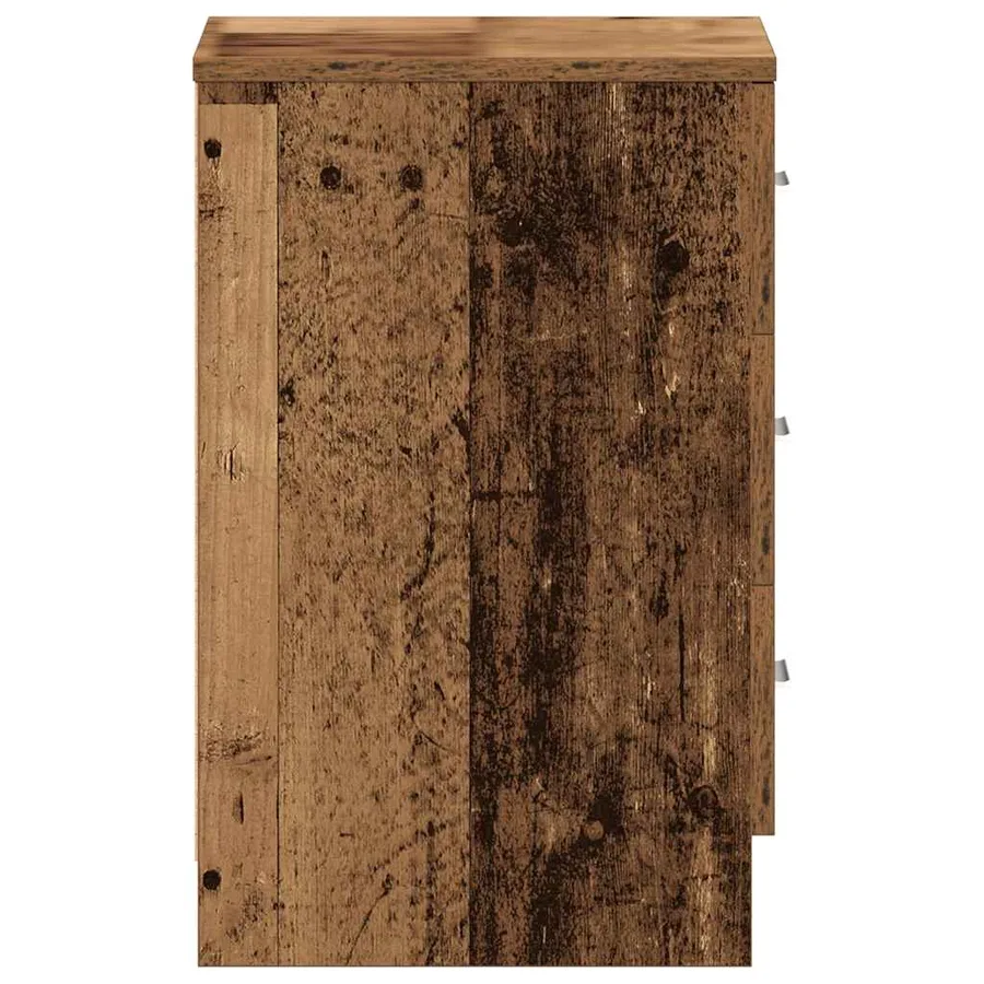 Table de chevet vieux bois 38x35x55 cm bois d'ingénierie - 7