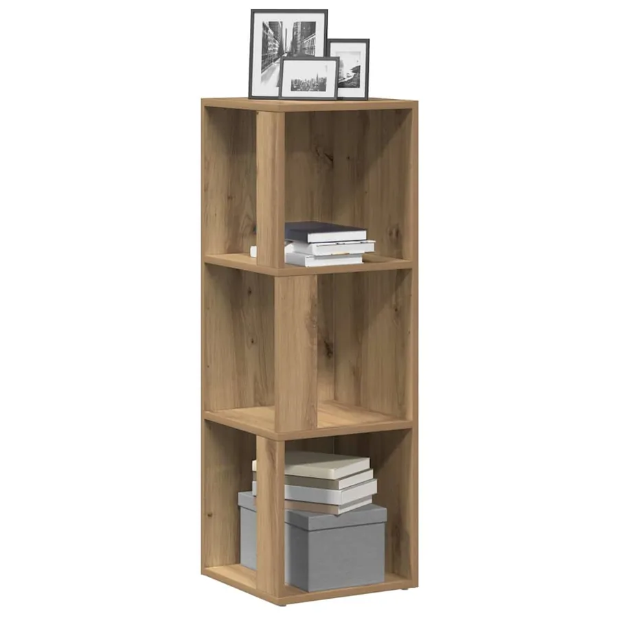 Armoire d'angle chêne artisanal 33x33x100 cm bois d'ingénierie
