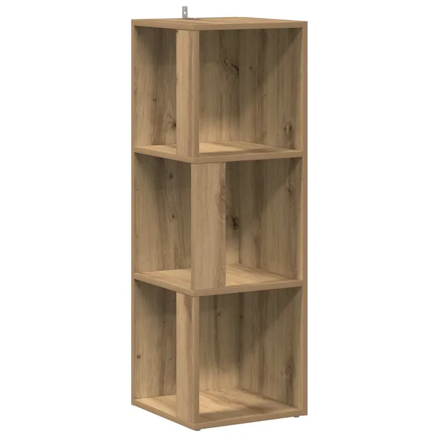 Armoire d'angle chêne artisanal 33x33x100 cm bois d'ingénierie - 2