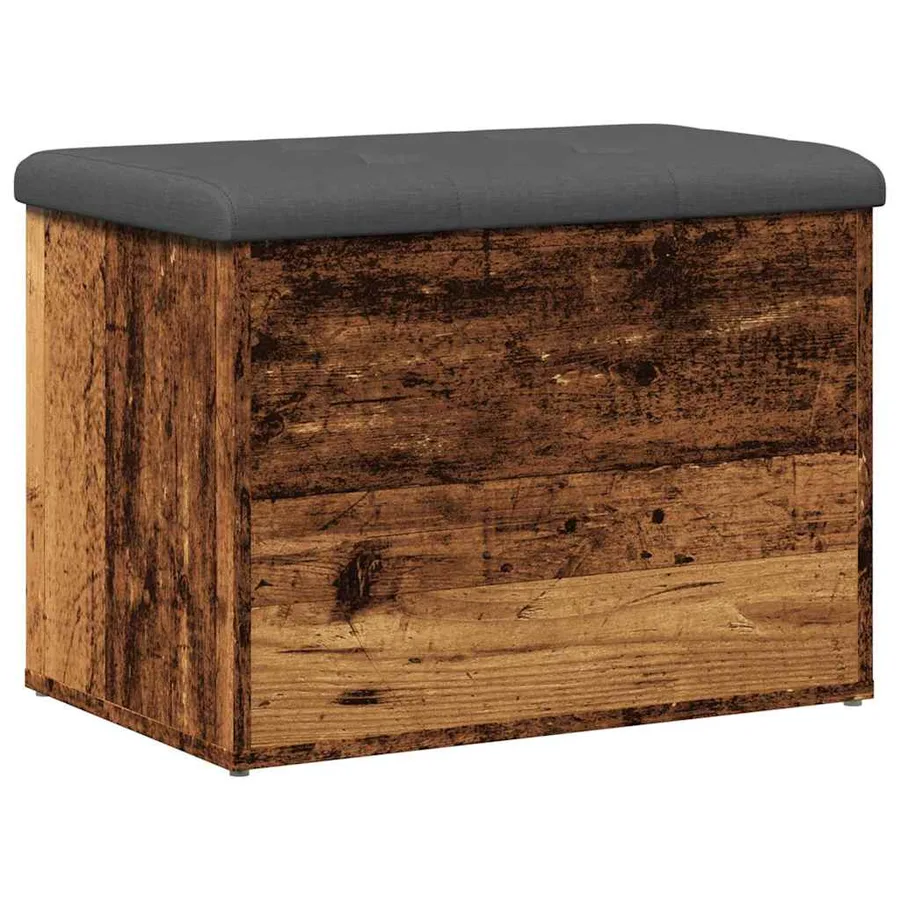 Banc de rangement vieux bois 62x42x45 cm bois d'ingénierie - 4