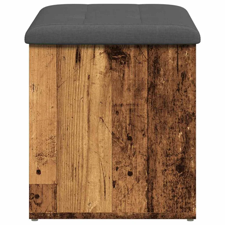 Banc de rangement vieux bois 62x42x45 cm bois d'ingénierie - 5