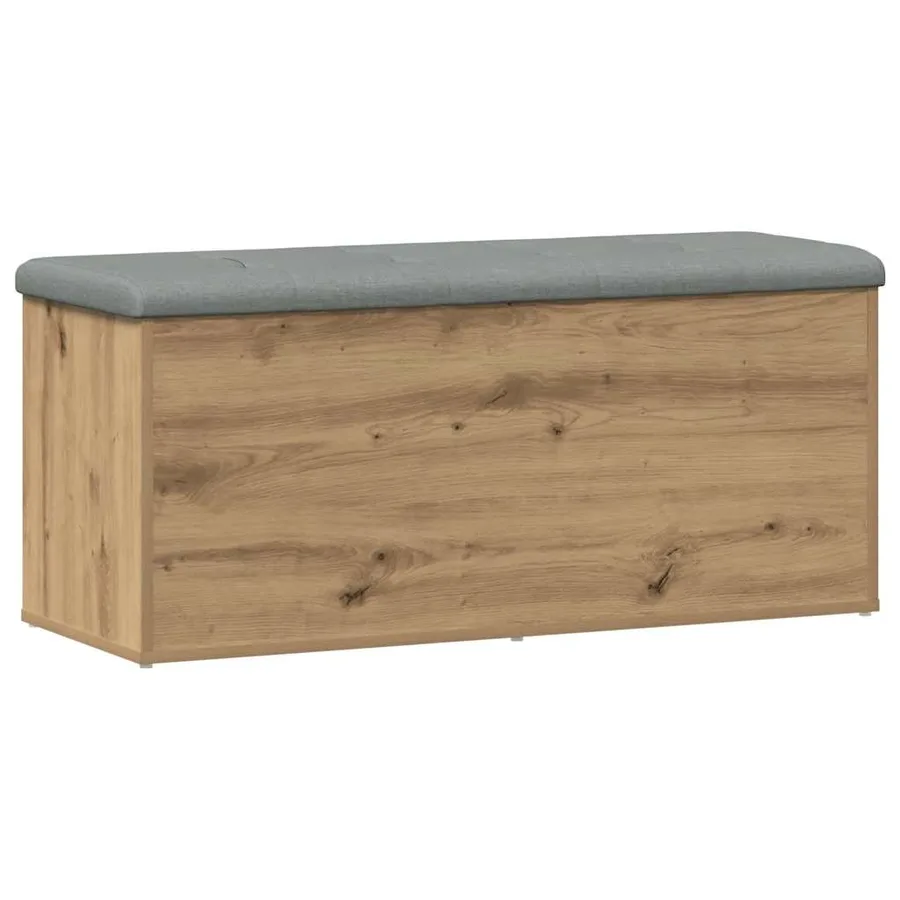 Banc de rangement Chêne artisanal 102x42x45 cm Bois d'ingénierie - 2