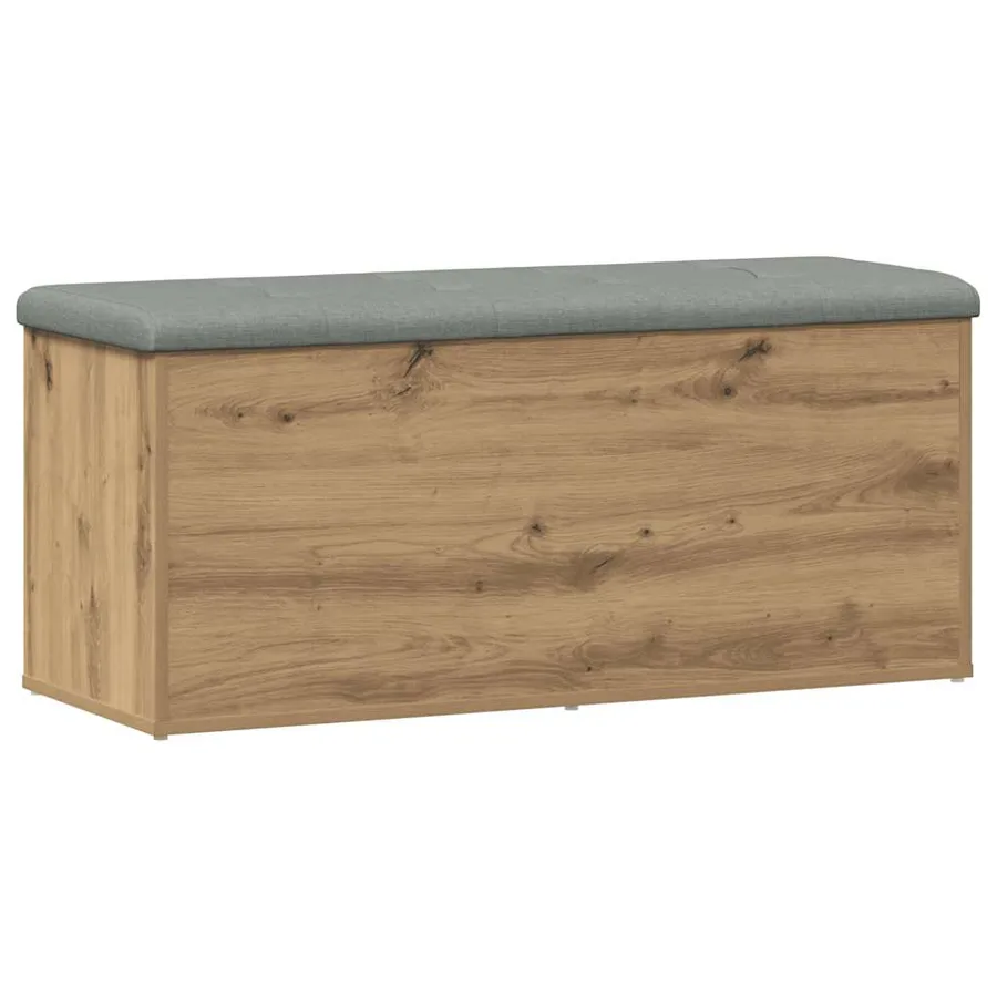 Banc de rangement Chêne artisanal 102x42x45 cm Bois d'ingénierie - 6