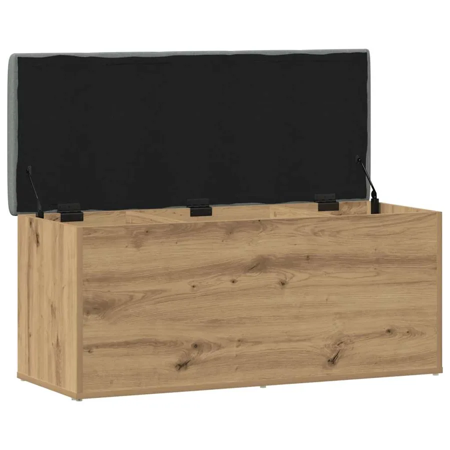 Banc de rangement Chêne artisanal 102x42x45 cm Bois d'ingénierie - 7