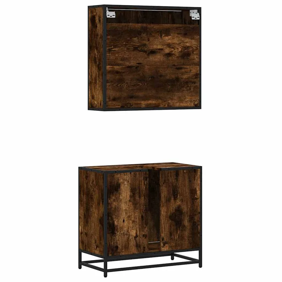 Ensemble de meubles de salle de bain 2 pcs Chêne fumé - 7