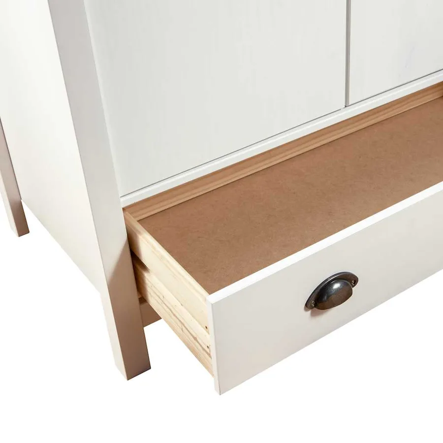 Garde-robe à 2 portes Hill Blanc 89x50x170cm Bois de pin solide - 7