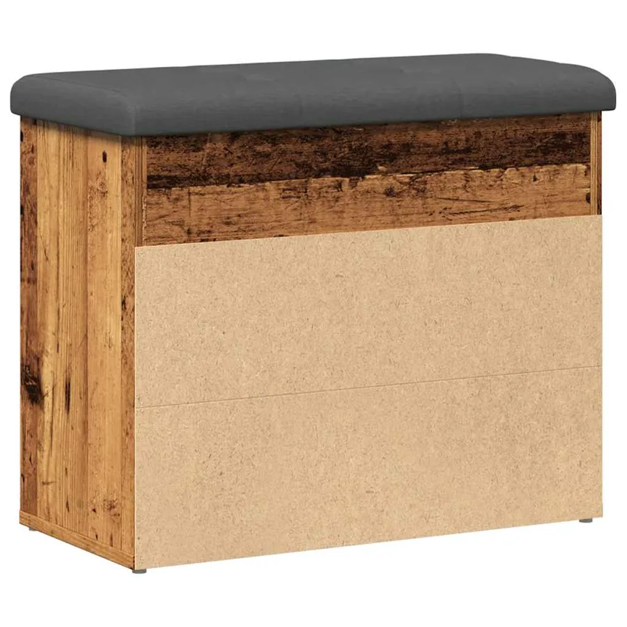 Banc à chaussures vieux bois 62x32x50 cm bois d'ingénierie - 6