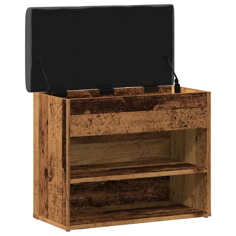 Banc à chaussures vieux bois 62x32x50 cm bois d'ingénierie - 7