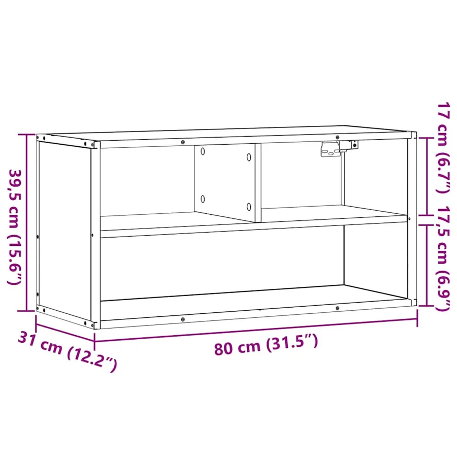 Meuble TV chêne sonoma 80x31x39,5 cm bois d'ingénierie et métal - 10