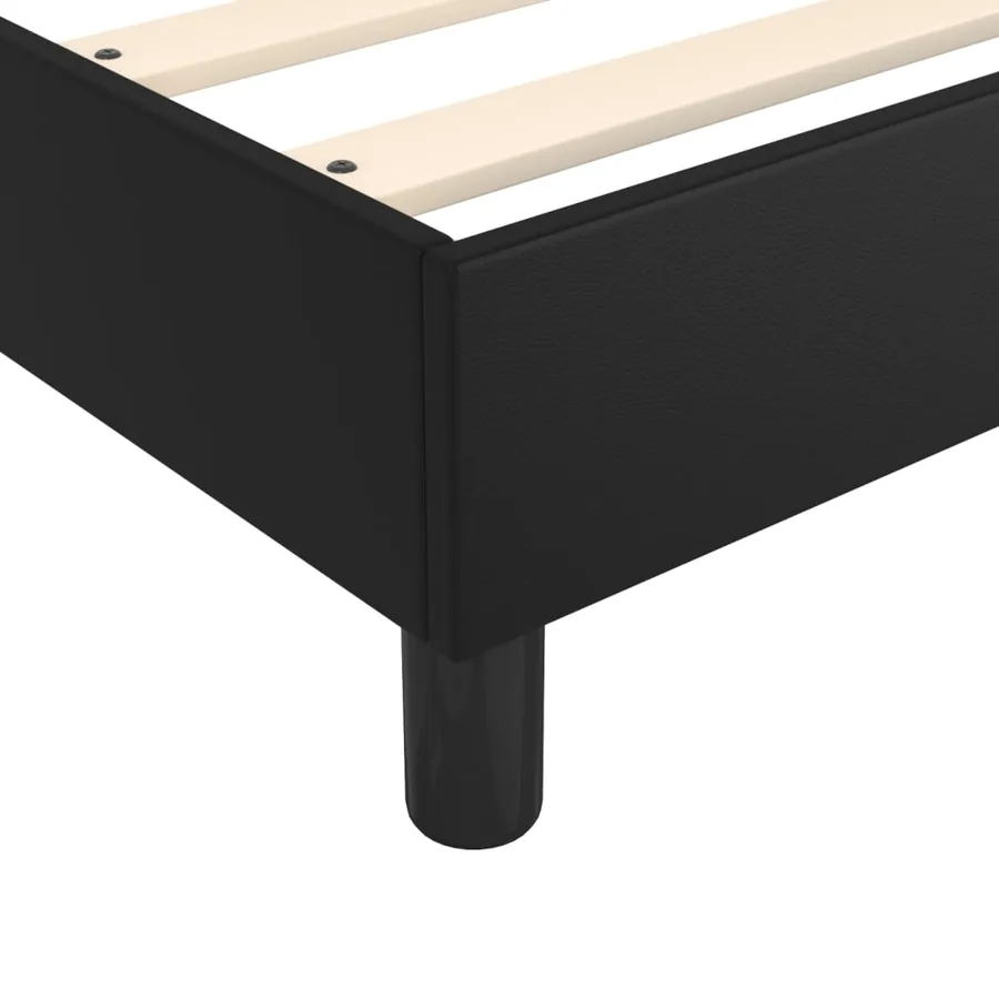 Sommier à lattes de lit avec matelas Noir 80x200cm Similicuir - 7