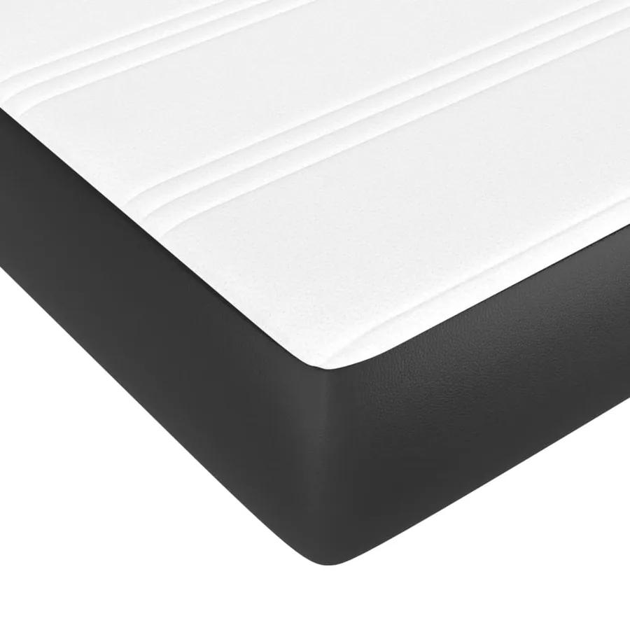 Sommier à lattes de lit avec matelas Noir 80x200cm Similicuir - 8