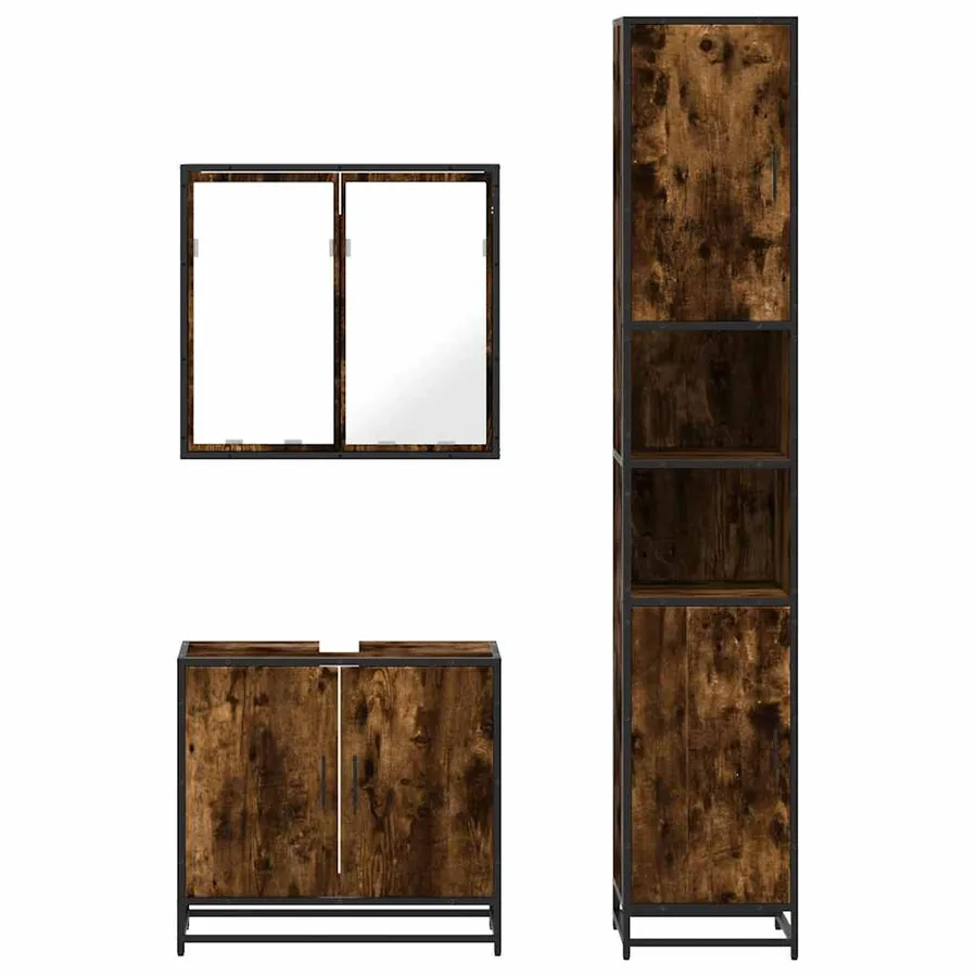 Ensemble de meubles de salle de bain 3 pcs Chêne fumé - 5