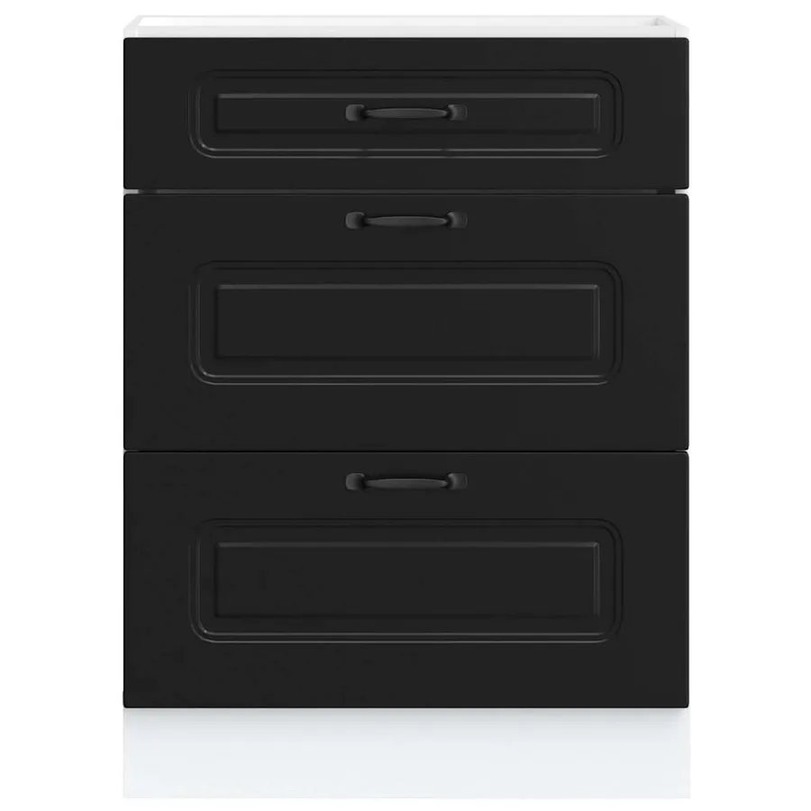 Meuble bas de cuisine « Kalmar » Bois d'ingénierie noir - 4