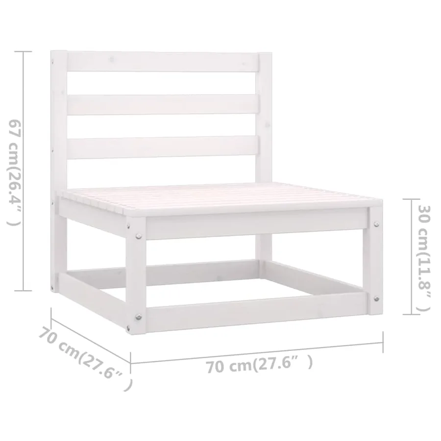 Salon de jardin 8 pcs avec coussins Bois de pin massif - 9