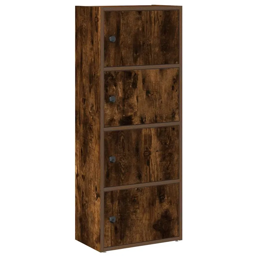 Bibliothèque chêne fumé 40x24x102 cm bois d'ingénierie - 2