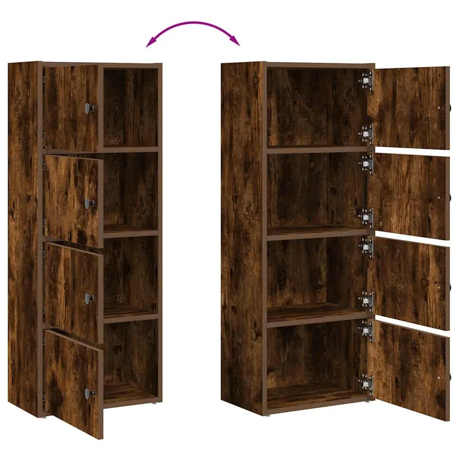 Bibliothèque chêne fumé 40x24x102 cm bois d'ingénierie - 8