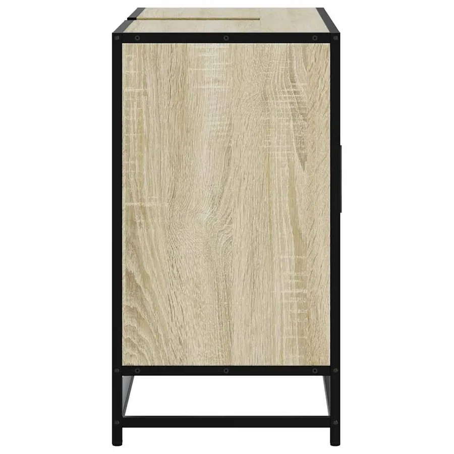 Meuble de salle de bain avec lavabo Chêne Sonoma 80 x 33 x 60 cm Bois d'ingénierie - 7