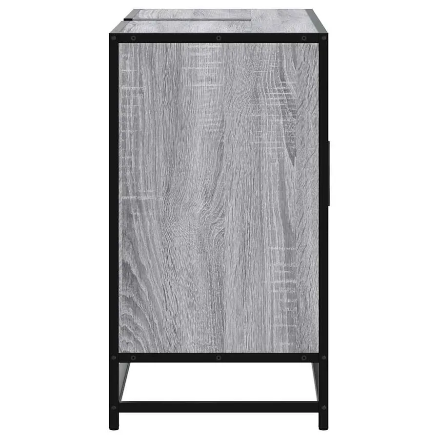 Armoire lavabo de salle de bain sonoma gris bois d'ingénierie - 7