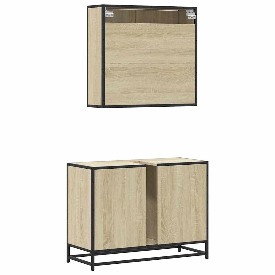 Ensemble de meubles de salle de bain 2 pcs chêne sonoma - 7