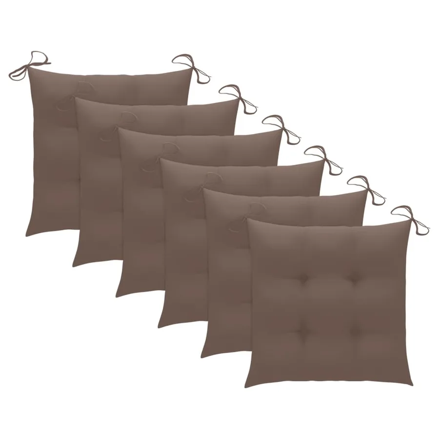 Chaises à manger d'extérieur lot de 6 et coussins Acacia massif - 4