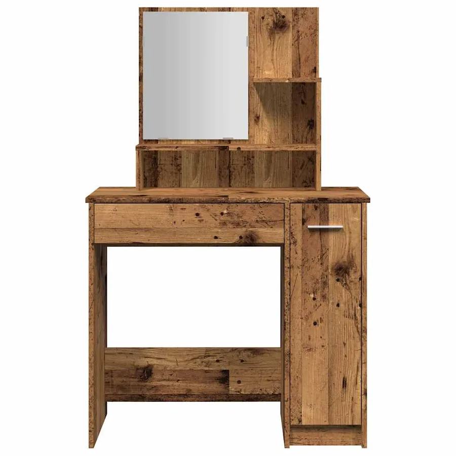 Coiffeuse avec miroir vieux bois 86,5x35x136 cm - 4