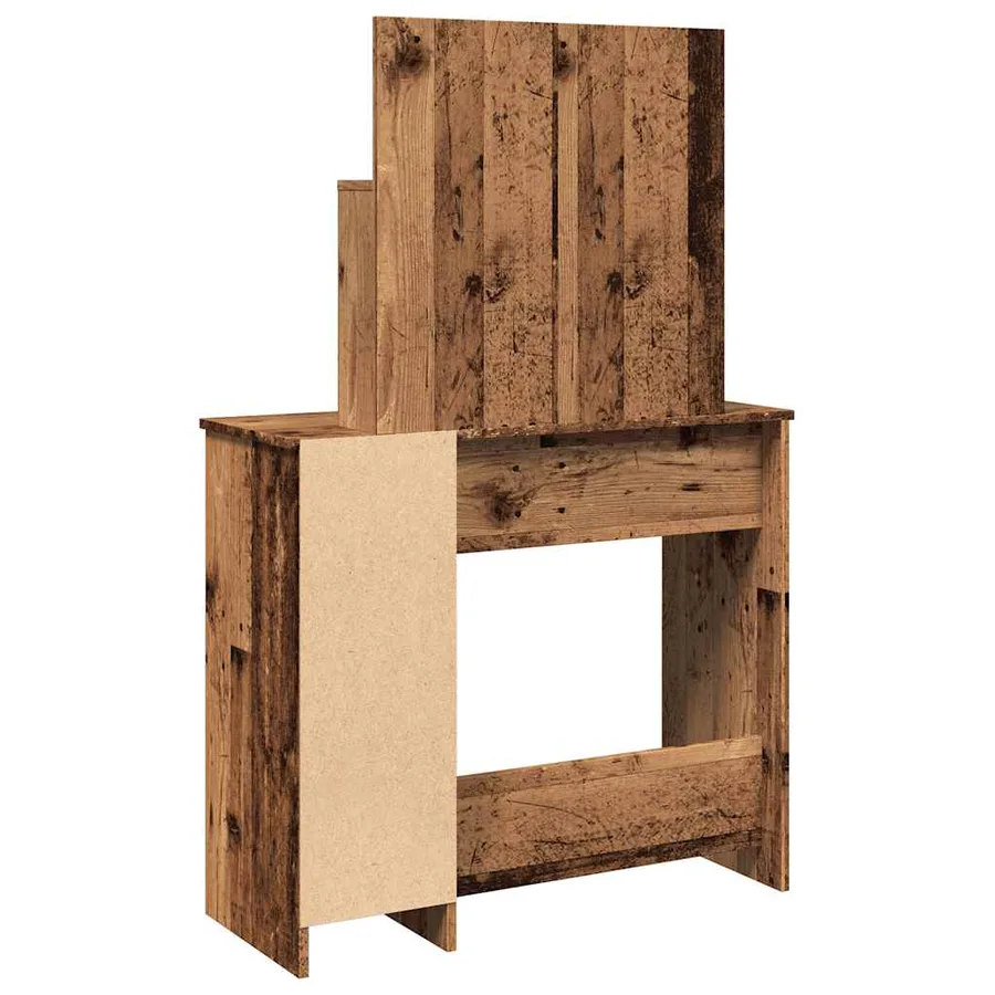 Coiffeuse avec miroir vieux bois 86,5x35x136 cm - 6