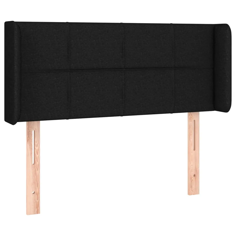 Tête de lit avec oreilles Noir 103x16x78/88 cm Tissu - 2