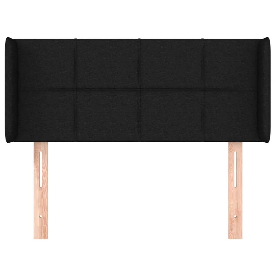 Tête de lit avec oreilles Noir 103x16x78/88 cm Tissu - 3